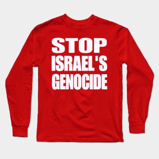 STOP ISRAEL'S GENOCIDE - White - Double-sided Long Sleeve T-Shirt